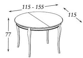 Размеры: стол обеденный раздвижной Панамар модель 403.115