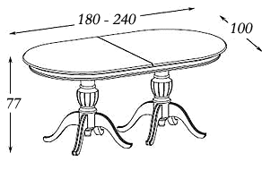 Размеры: стол Panamar 406.180