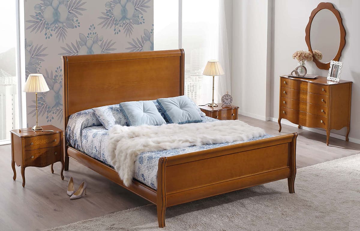 спальня Панамар композиция 3 шпон / цвет вишня ( cerezo ) - тумба 737, кровать 840/454, комод 714, зеркало 303
