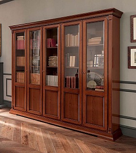 Книжный шкаф 5 дверный Palazzo Ducale Prama Bakokko 71CI05LB ciliegio цвет вишня 