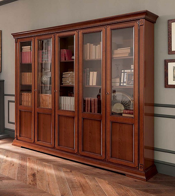 Книжный шкаф 5 дверный Palazzo Ducale Prama Bakokko 71CI05LB ciliegio цвет вишня 