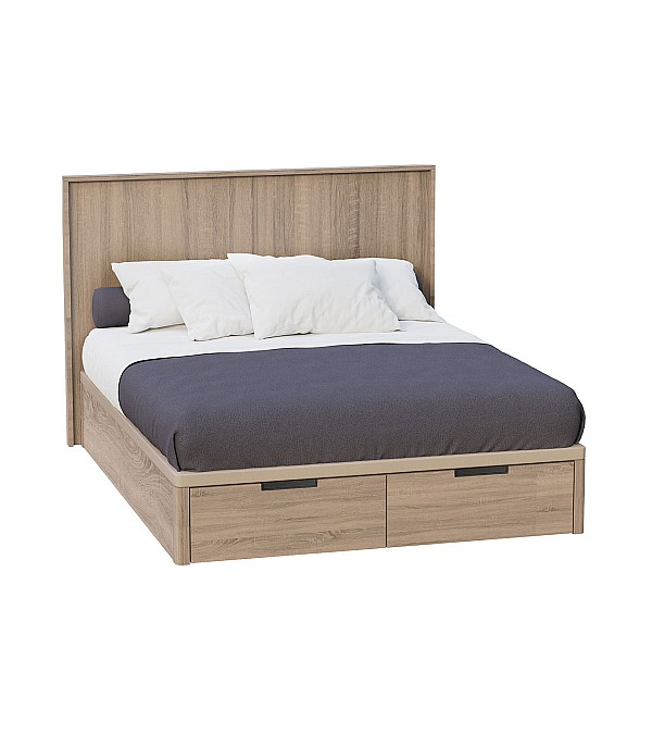 Кровать Koala Beds Drawer/Kubik 160 * 200 см цвет Roble Contorno/Roble Кровать Koala Beds Drawer/Kubik 160 * 200 см цвет Roble Contorno/Roble