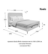 Кровать Koala Beds Nice/Dreams 160 * 200 см цвет Roble Contorno/Monolith 97 Serie 3 Кровать Koala Beds Nice/Dreams 160 * 200 см цвет Roble Contorno/Monolith 97 Serie 3
