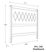 Кровать Panamar 841.451 цвет орех nogal, обивка Fiesole-4 