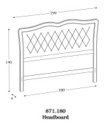 Кровать Panamar 871.451 цвет белый blanco, обивка Fiesole-4 