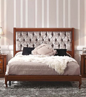 Кровать Panamar 841.451 цвет орех nogal, обивка Fiesole-4 (без основания)