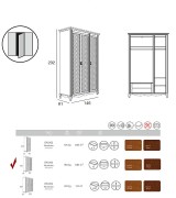 Шкаф 3-х дверный Panamar 876.003 цвет вишня