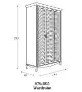 Шкаф 3-х дверный Panamar 876.003 цвет вишня