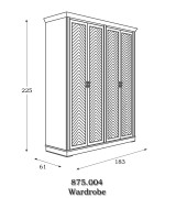 Шкаф 4-х дверный Panamar 875.004 цвет вишня Шкаф 4-х дверный Panamar 875.004 цвет вишня