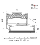 Кровать Palazzo Ducale Prama Bakokko модель 71BO05LT bianco цвет белый 180 см