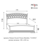 Кровать Palazzo Ducale Prama Bakokko модель 71CI05LT ciliegio цвет вишня 180 см 