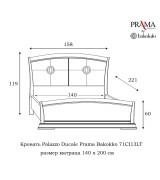 Кровать Palazzo Ducale Prama Bakokko модель 71CI13LT ciliegio цвет вишня 140 см 