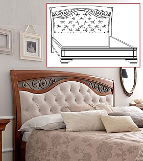 Кровать Palazzo Ducale Prama Bakokko модель 71CI73LT ciliegio цвет вишня 140 см 