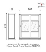 Шкаф купе 2 дверный Palazzo Ducale Prama Bakokko 71CI27AR MINI ciliegio цвет вишня