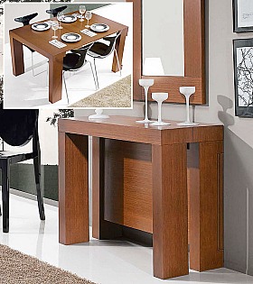 Консоль трансформер стол обеденный Disemobel 358 cerezo-5 цвет вишня
