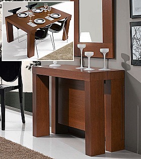 Консоль трансформер стол обеденный Disemobel 358 nogal-5 цвет орех 
