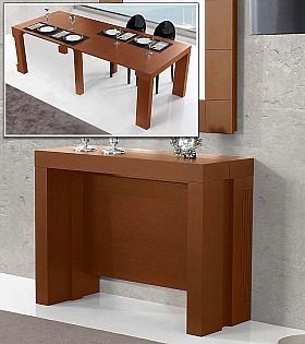 Консоль трансформер стол обеденный Disemobel 368 cerezo-5 цвет вишня 