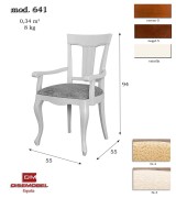 Стул с подлокотниками Disemobel 641 cerezo-5 цвет вишня ткань № 3