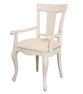 Стул с подлокотниками Disemobel 641 vainilla цвет белый ткань № 3