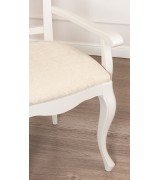 Стул с подлокотниками Disemobel 641 vainilla цвет белый ткань № 3