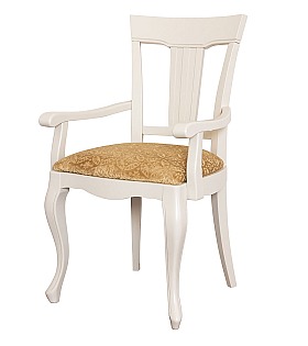 Стул с подлокотниками Disemobel 641 vainilla цвет белый ткань № 4