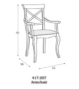 Стул с подлокотниками Panamar 417.057 цвет вишня cerezo, обивка Fiesole-4