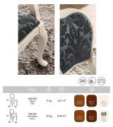 Стул с подлокотниками Panamar 418.057 цвет орех nogal, белый blanco 