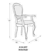 Стул с подлокотниками Panamar 418.057 цвет орех nogal, белый blanco 