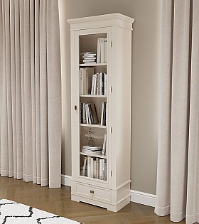 Книжный шкаф 1-но дверный Валенсия М2009 цвет слоновая кость