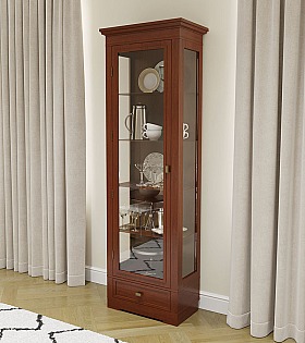 Витрина 1-но дверная Валенсия М2002 цвет орех