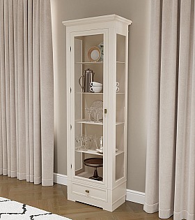 Витрина 1-но дверная Валенсия М2002 цвет слоновая кость