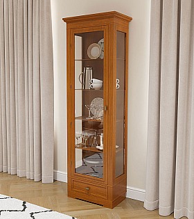 Витрина 1-но дверная Валенсия М2002 цвет вишня