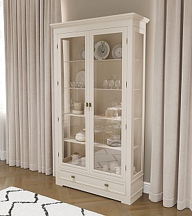 Витрина 2-х дверная Валенсия М2008 цвет слоновая кость