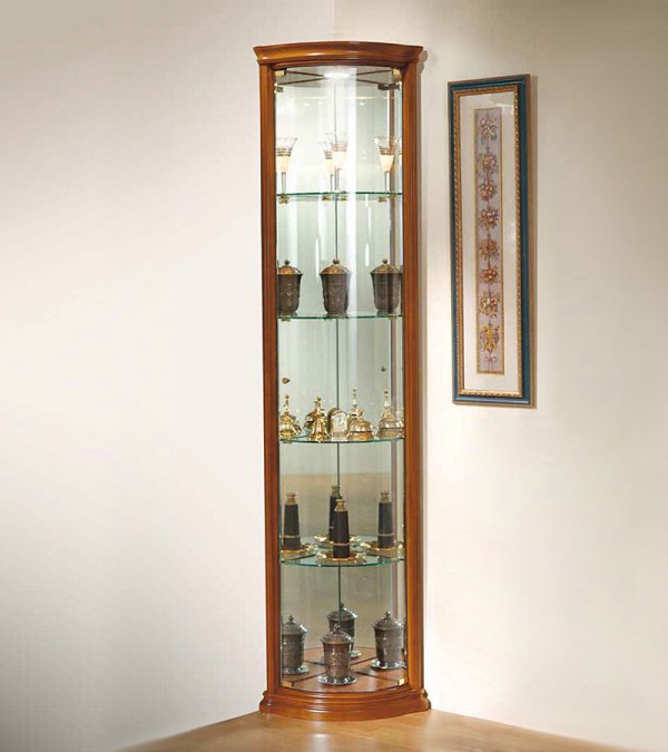 Угловая витрина Disemobel 926 cerezo-5 цвет вишня 