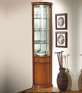 Угловая витрина Disemobel 928 cerezo-5 цвет вишня 