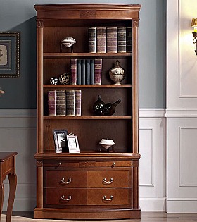 Книжный шкаф Panamar 825.000 + тумба Panamar 835.000 цвет орех, вишня