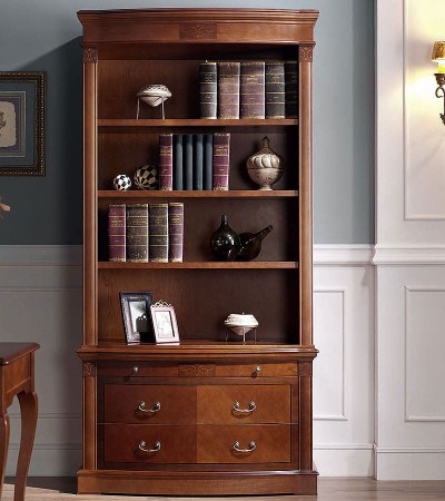 Книжный шкаф Panamar 825.000 + тумба Panamar 835.000 цвет орех, вишня