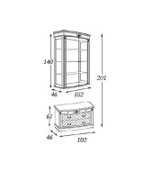 Витрина Panamar 805.001 + тумба Panamar 835.000 цвет орех, вишня Витрина Panamar 805.001 + тумба Panamar 835.000 цвет орех, вишня