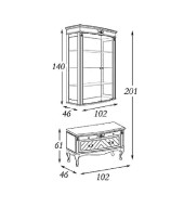 Витрина Panamar 805.001 + тумба Panamar 885.000 цвет орех, вишня Витрина Panamar 805.001 + тумба Panamar 885.000 цвет орех, вишня