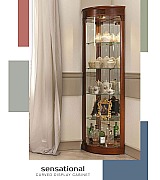 Угловая витрина Panamar 878.001 цвет орех, вишня