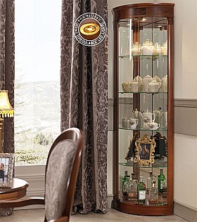 Угловая витрина Panamar 878.001 цвет орех, вишня