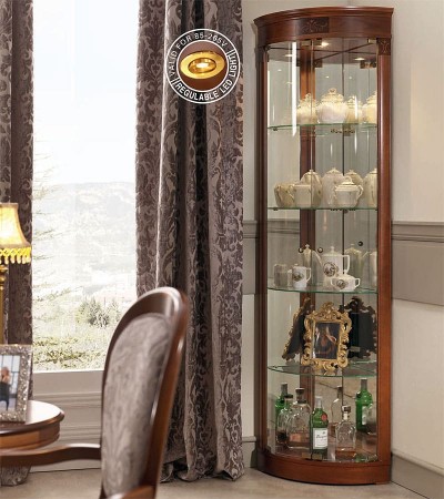 Угловая витрина Panamar 878.001 цвет орех, вишня Угловая витрина Panamar 878.001 цвет орех, вишня