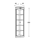 Угловая витрина Panamar 878.001 цвет орех, вишня
