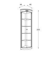 Угловая витрина Panamar 878.001 цвет орех, вишня Угловая витрина Panamar 878.001 цвет орех, вишня