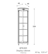 Угловая витрина Panamar 879.001 цвет орех, вишня