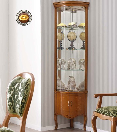 Угловая витрина Panamar 708.001 цвет орех, вишня Угловая витрина Panamar 708.001 цвет орех, вишня