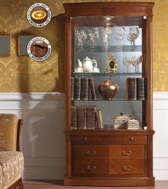 Витрина Panamar 805.001 + тумба Panamar 835.000 цвет орех, вишня