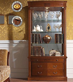 Витрина Panamar 805.001 + тумба Panamar 835.000 цвет орех, вишня