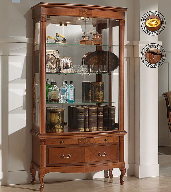 Витрина Panamar 805.001 + тумба Panamar 885.000 цвет орех, вишня