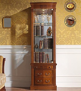 Витрина Panamar 807.001 + тумба Panamar 837.000 цвет орех, вишня